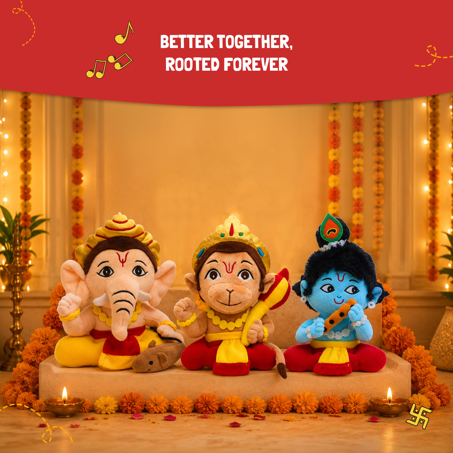 Mantra Chanting Baby Krishna, Baby Ganesha & Baby Hanuman (Pack of 3)-Small Buy Online USA Store Mantra Chanting Baby Krishna, Baby Ganesha & Baby Hanuman (Pack of 3)-Small