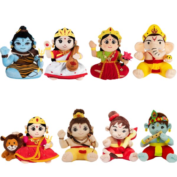 Mantra Chanting Baby Hanuman, Baby Rama, Baby Ganesha, Baby Shiva, Devi Saraswati, Devi Lakshmi, Devi Durga & Baby Krishna (Pack of 8) Online US Store