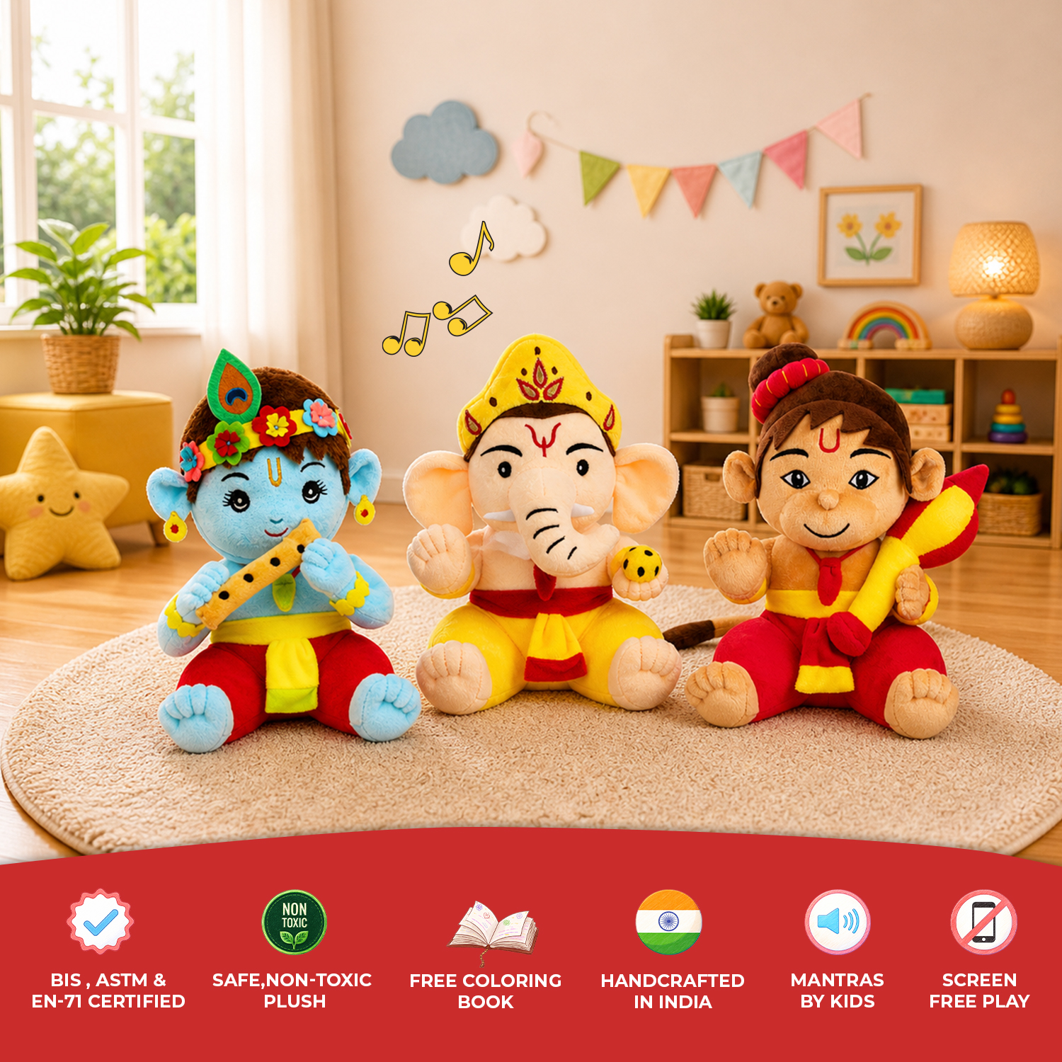 Mantra Chanting Baby Krishna , Baby Ganesha & Baby Hanuman ( Pack of 3 ) Medium Buy Online USA Store Mantra Chanting Baby Krishna , Baby Ganesha & Baby Hanuman ( Pack of 3 ) Medium