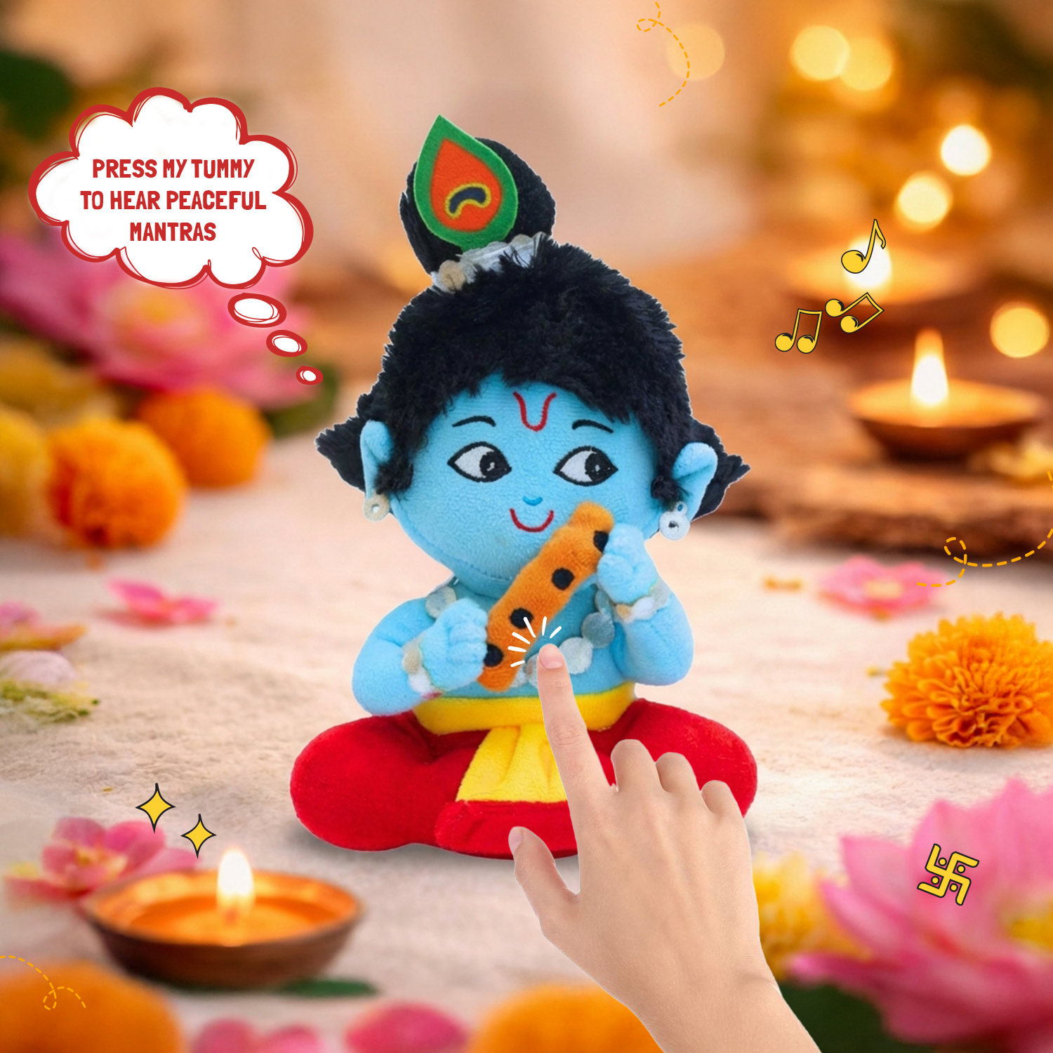 Mantra Chanting Baby Krishna (Small – 23 cms) Buy Online USA Store Mantra Chanting Baby Krishna (Small - 23 cms)