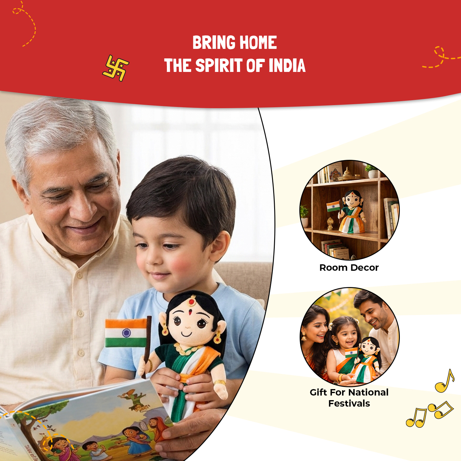 Musical Bharat Mata (Medium – 30 cms) Buy Online USA Store Musical Bharat Mata (Medium - 30 cms)