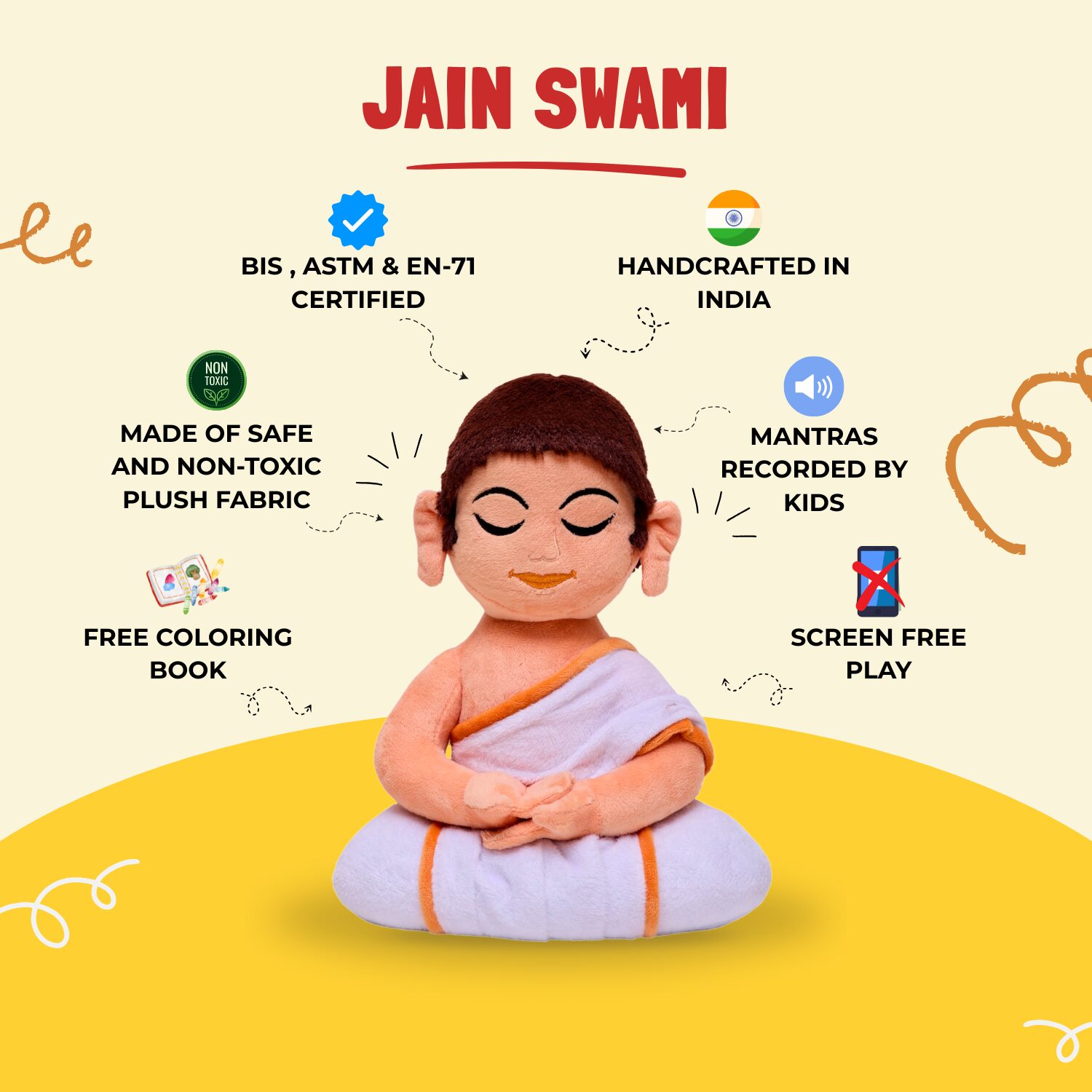 Mantra Chanting Jain Swami Plush (Medium – 36 cms) Buy Online USA Store Mantra Chanting Jain Swami Plush (Medium – 36 cms) Online US Store