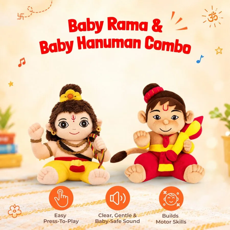 Mantra Chanting Baby Rama & Baby Hanuman Combo, image 2