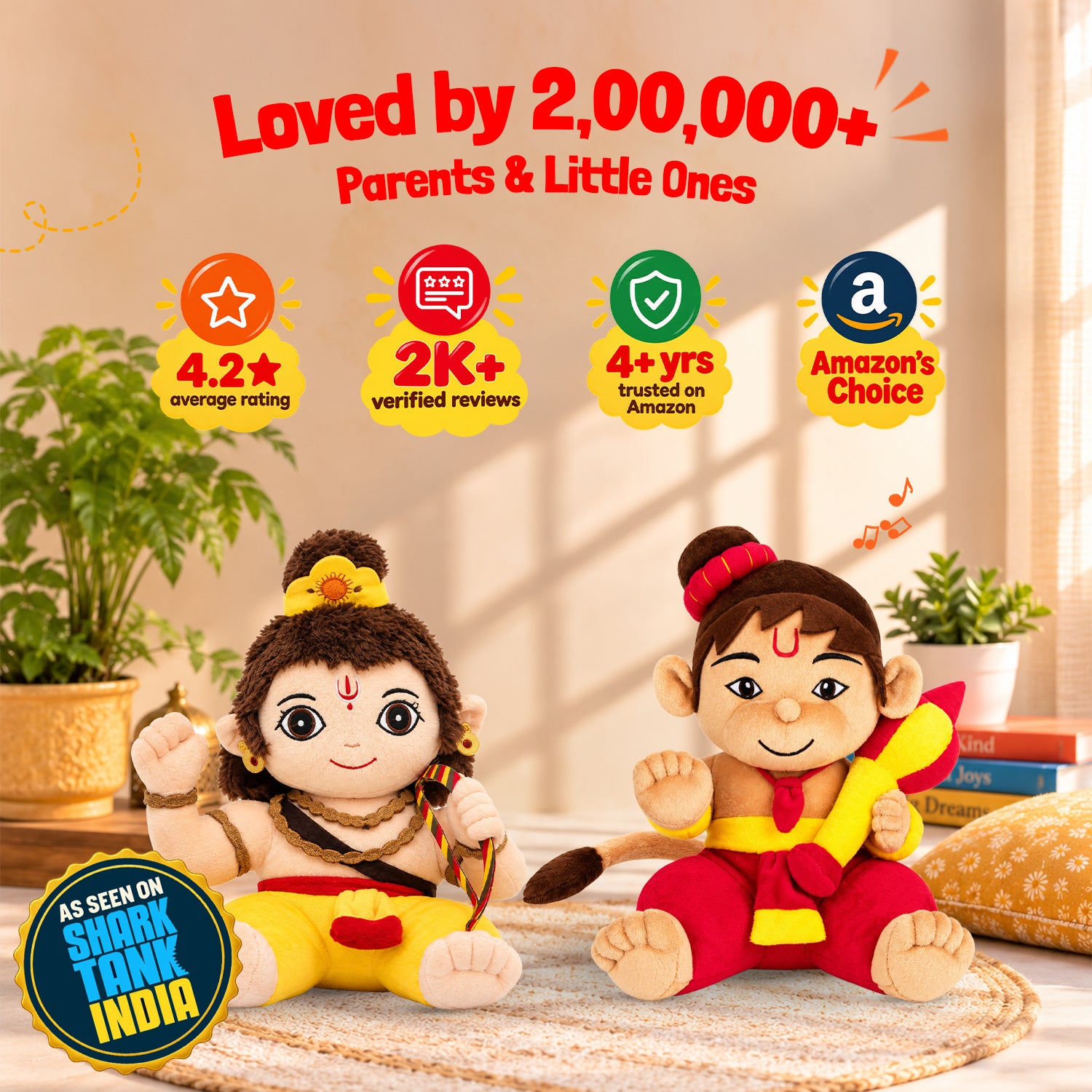 Mantra Chanting Baby Rama & Baby Hanuman Combo