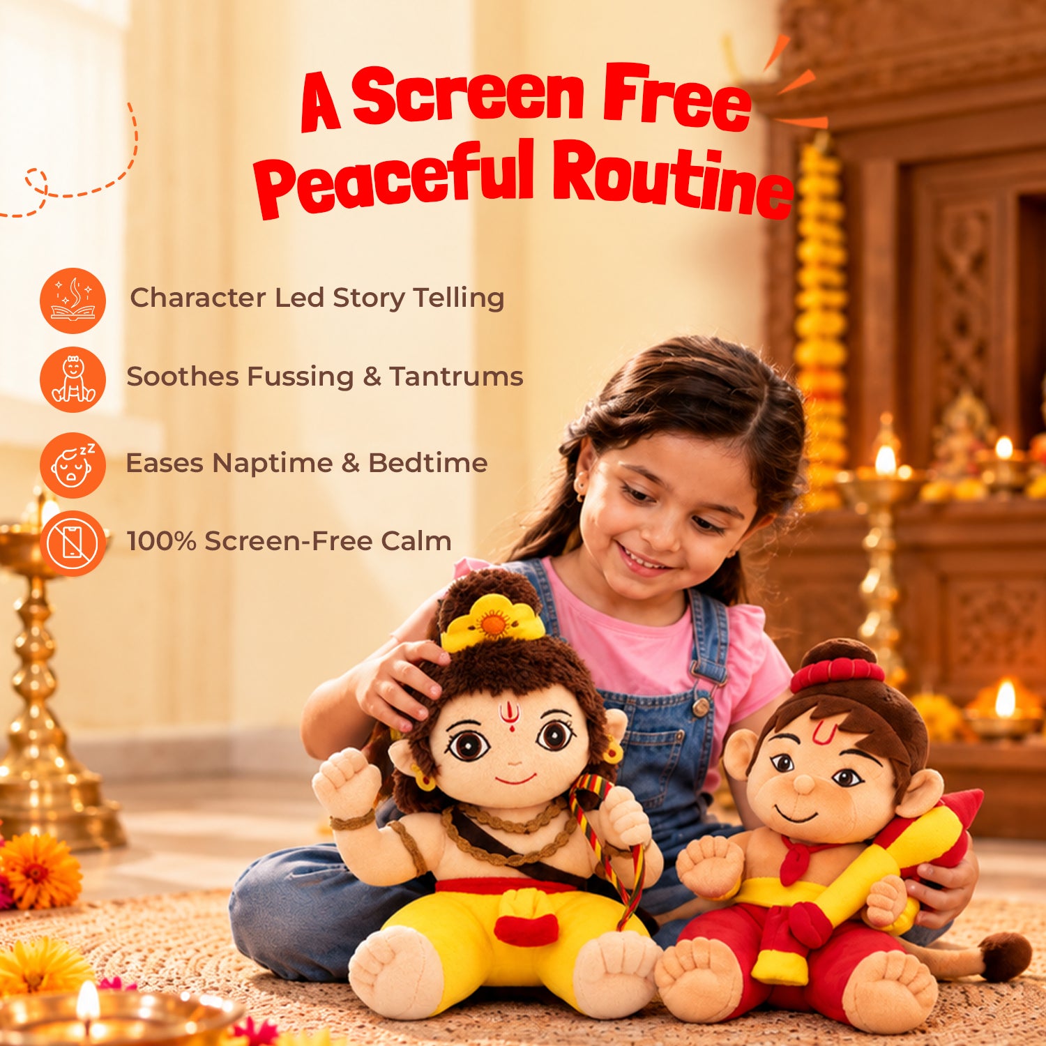 Mantra Chanting Baby Rama & Baby Hanuman Combo