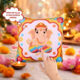 Ganesha Mantra Chanting Plush Pillow (25 cms)