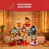 Mantra Chanting Baby Hanuman, Baby Rama, Baby Ganesha, Baby Shiva, Devi Saraswati, Devi Lakshmi, Devi Durga & Baby Krishna (Pack of 8)