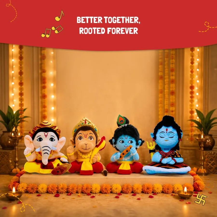 Mantra Chanting Baby Krishna, Baby Ganesha, Baby Hanuman & Baby Shiva (Pack of 4) - Small, image 4
