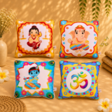 Mantra Chanting Divine Plush Pillow Bundle (Pack of 4)