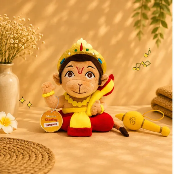 Mantra Chanting Baby Hanuman (Small) and Gada Rattle Combo