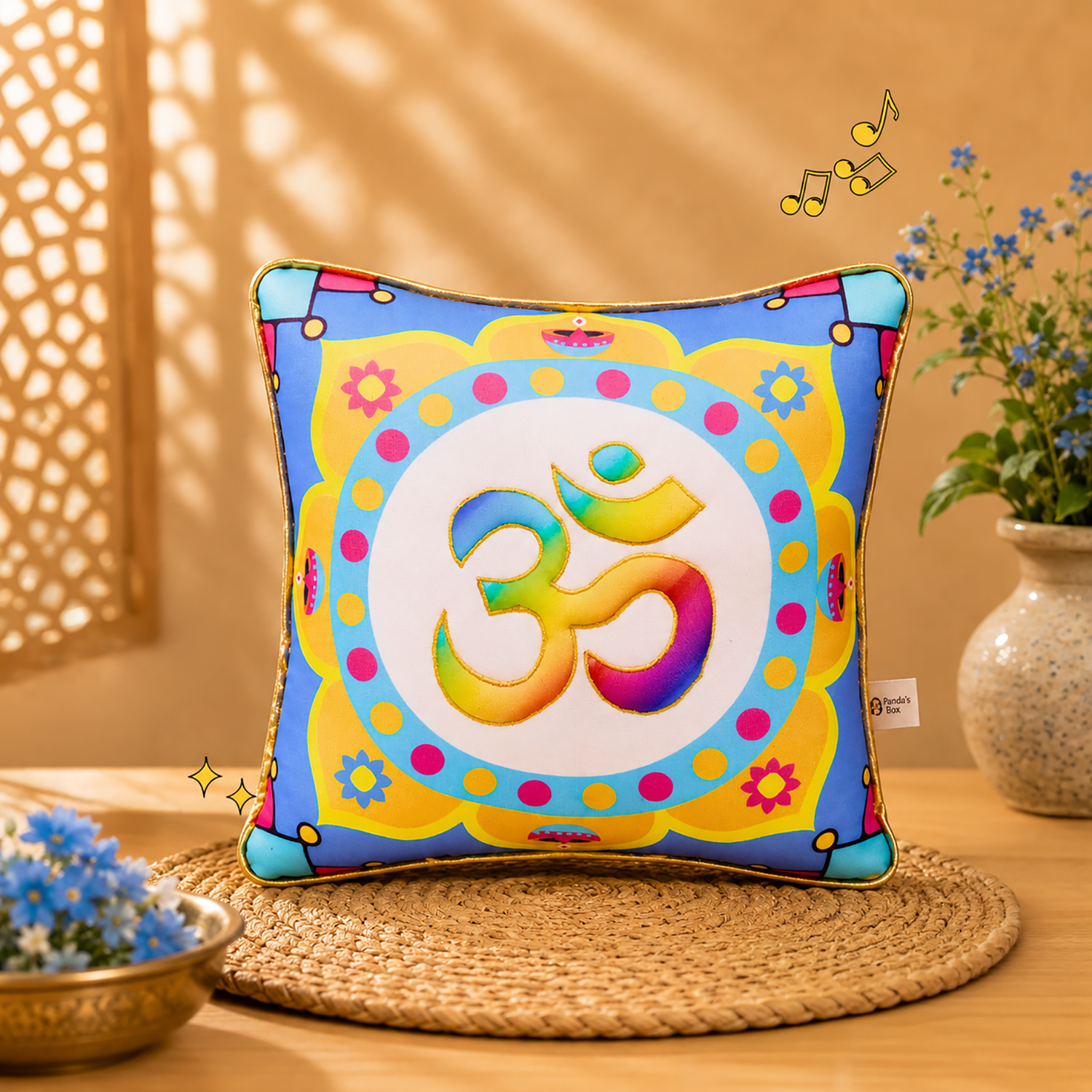 Om_Pillow_a7a19873-90fd-4b4e-8240-ca6810af27b3.png Universal Mantra Chanting Plush Pillow (25 cms)