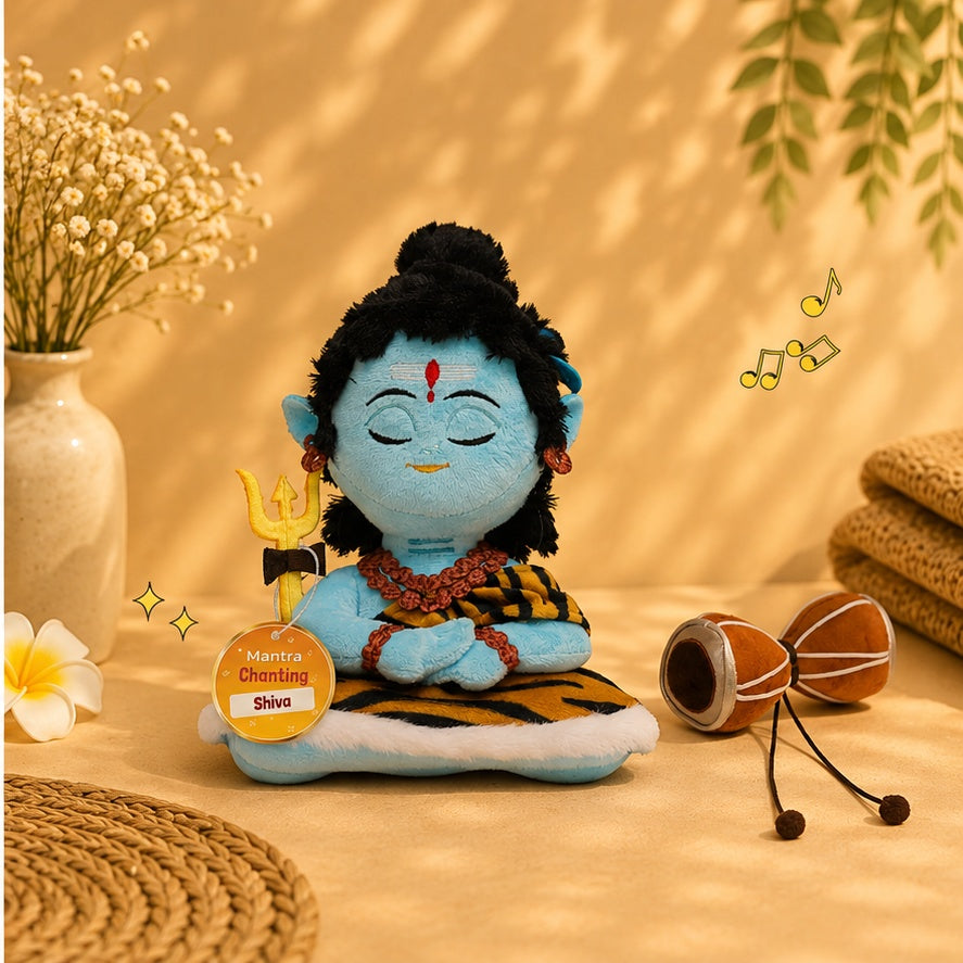 Shiva_Product_Background.jpg Mantra Chanting Baby Shiva (Small) and Damru Rattle Combo