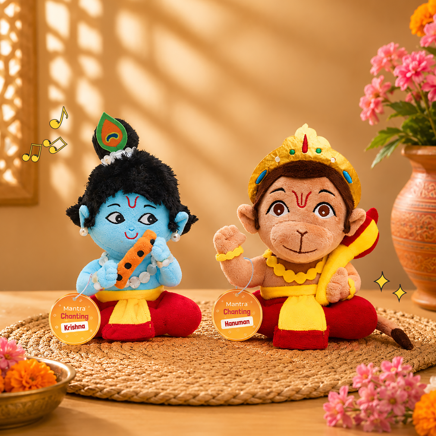 Small_Krishna_Hanuman_combo.png Mantra Chanting Baby Krishna & Baby Hanuman (Pack of 2)-Small
