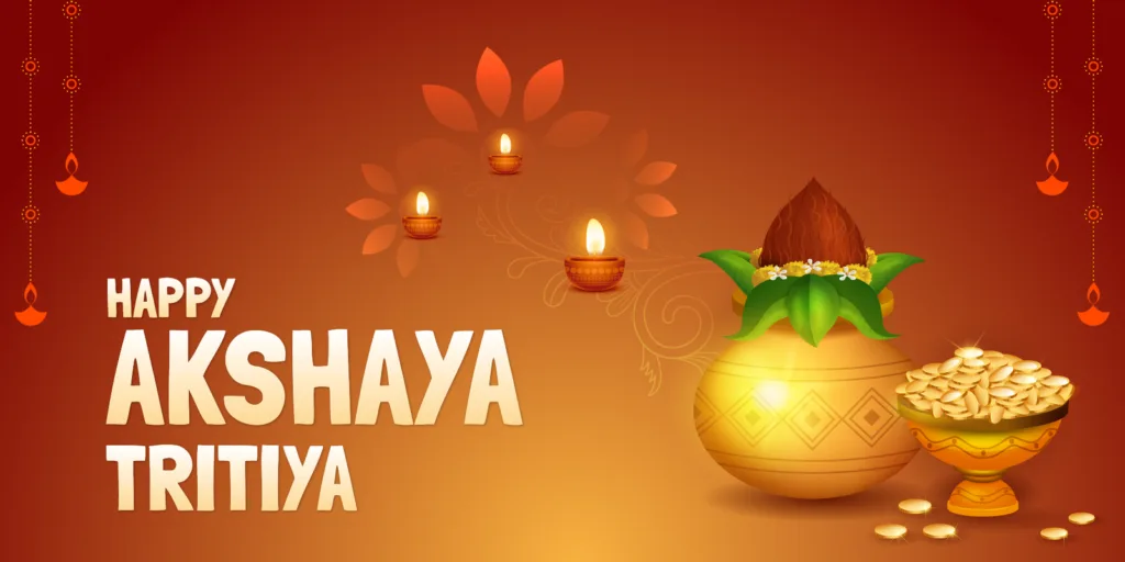 Akshay Tritiya puja with a diya and flowers