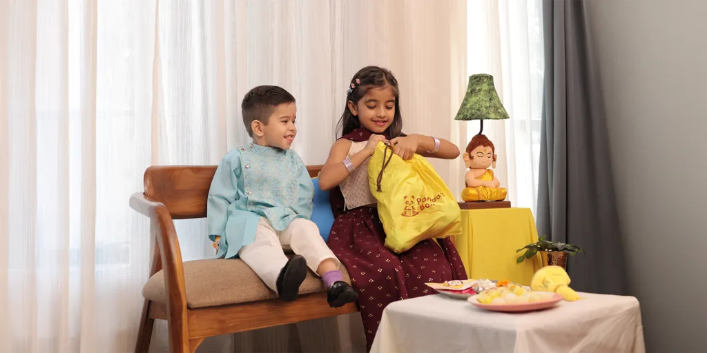 Rakhi gifts for siblings with Krishna plush toys