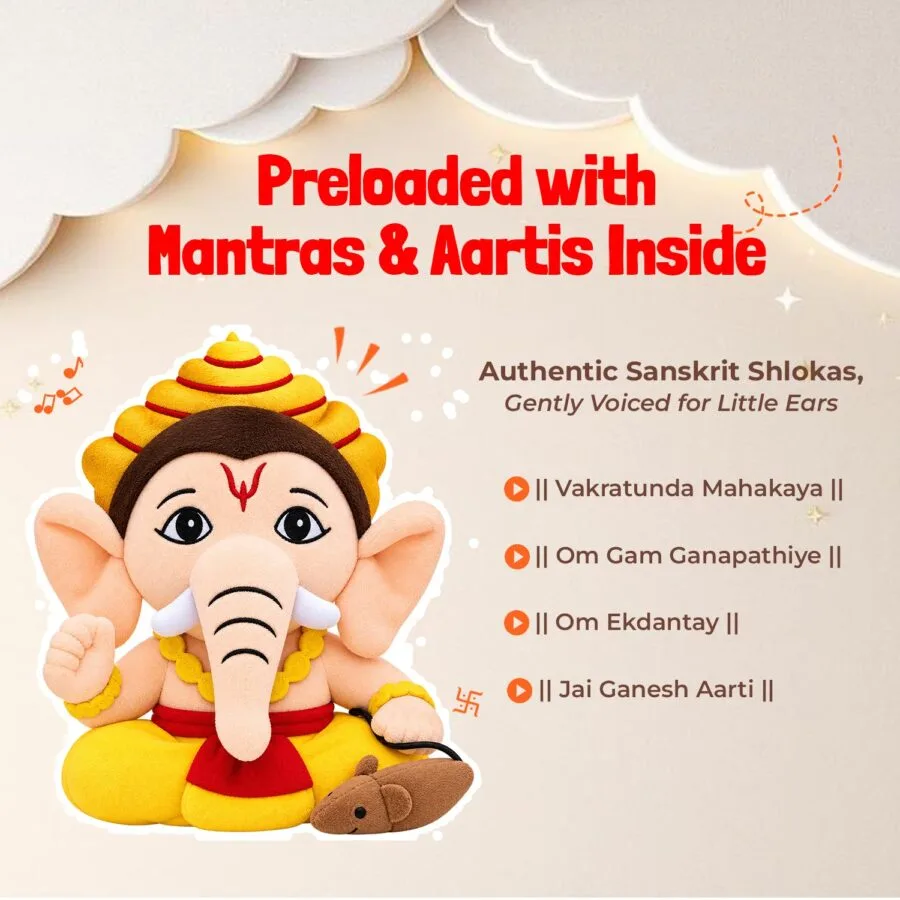 Mantra Chanting Baby Ganesha (Small - 23 cm), image 4