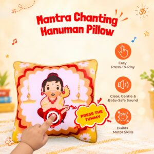 Hanuman Mantra Chanting Plush Pillow (25 cms)