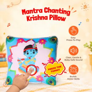Krishna Mantra Chanting Plush Pillow ( 25 cms)