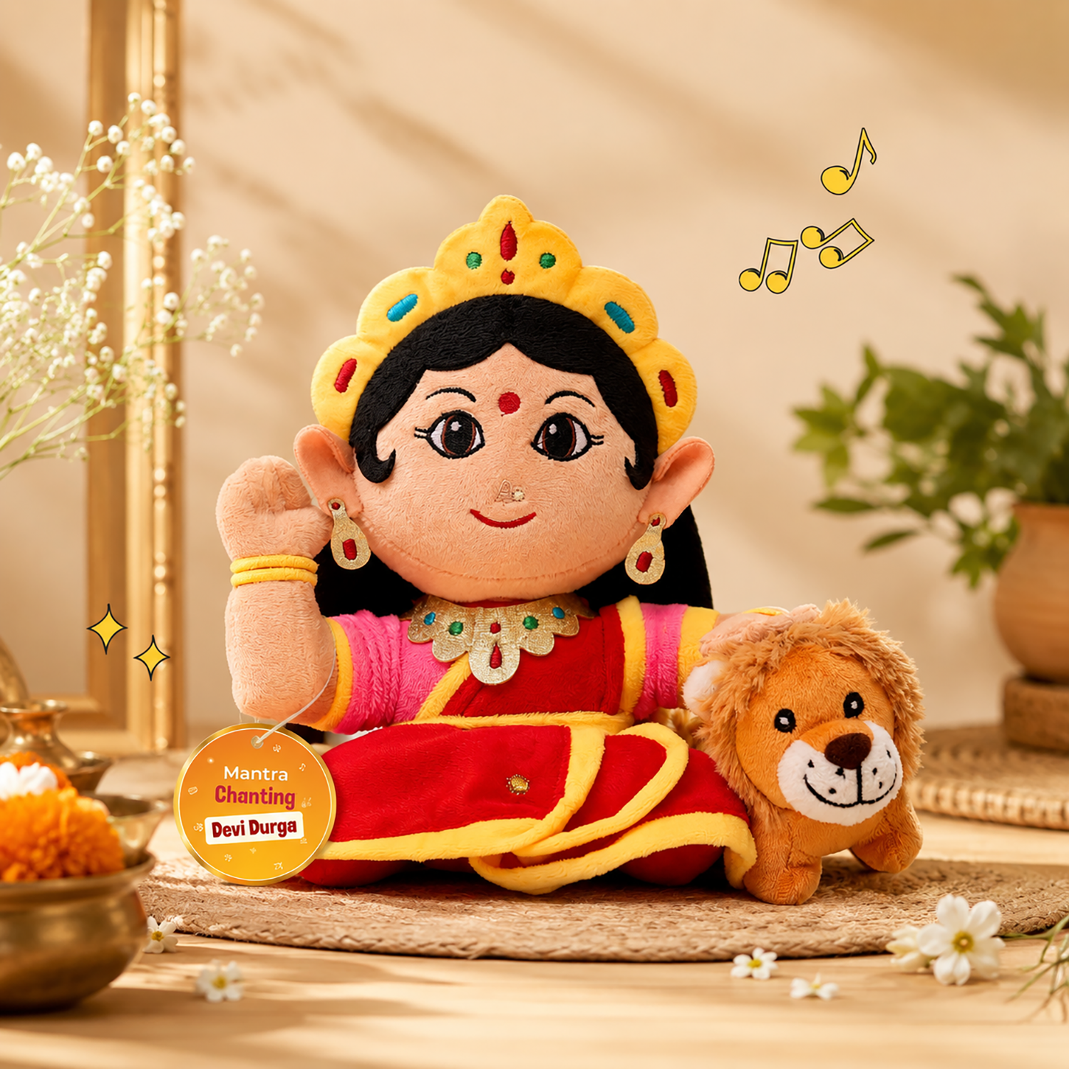 download_e88e3c87-8f93-424b-9200-8ad0184250d2.png Mantra Chanting Devi Durga (Small - 24 cm)